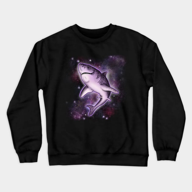 Purple Shark Crewneck Sweatshirt by InkyMcStapleface